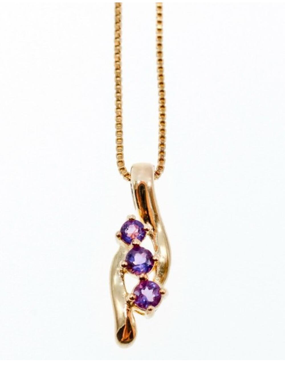 925 Sterling Silver Gold Plated Tanzanite Chain With Pendant